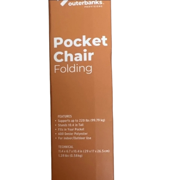 Outer Banks Provisions Camping backyard Pocket Chair Folding Dark Blue - Picture 4 of 4